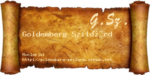 Goldemberg Szilárd névjegykártya